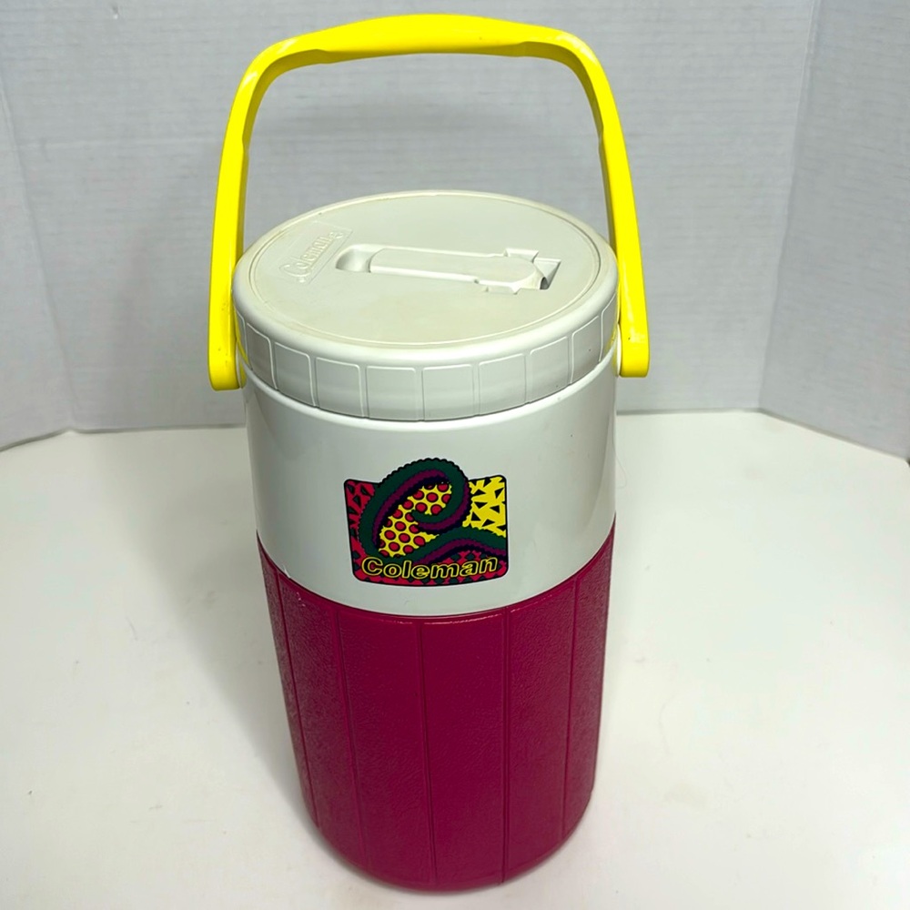 Coleman | 90’s Pink Retro Design Water Mug | Travel Carry Bottle | Handled Cup